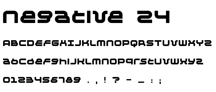Negative 24 font